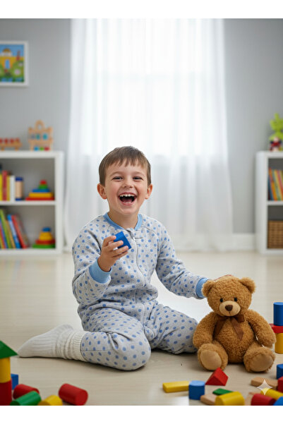 ÖZLEM BEBE 7-16 Yaş Arası Açık Mavi Puan Ara Dolgu 2.5 Tog Uyku Tulumu