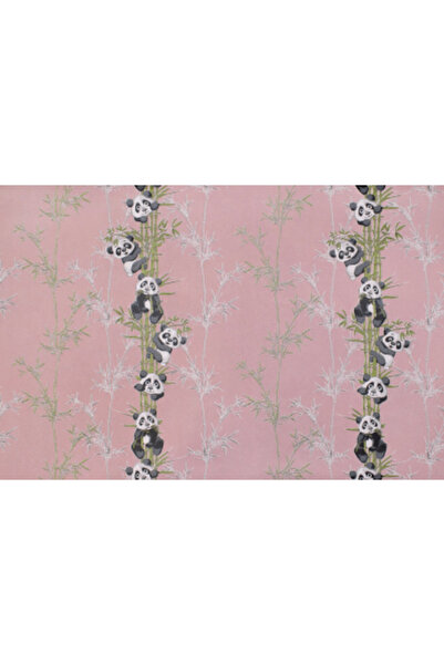 MallDeco Tapet cu Urși, Cameră pentru Copii, Roz, Model Panda
