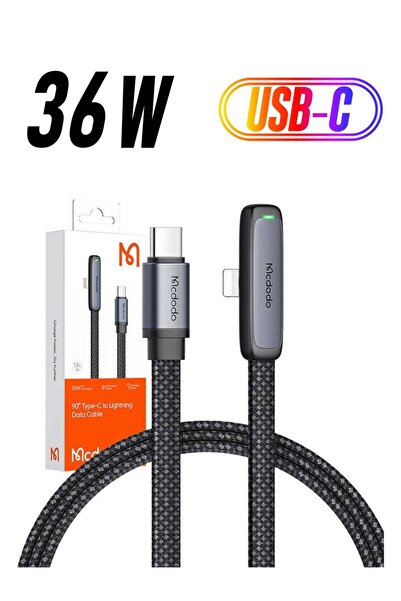 Mcdodo كابل زاوية CA-3350 USB إلى USB-C بطول 1.2 متر، أسود