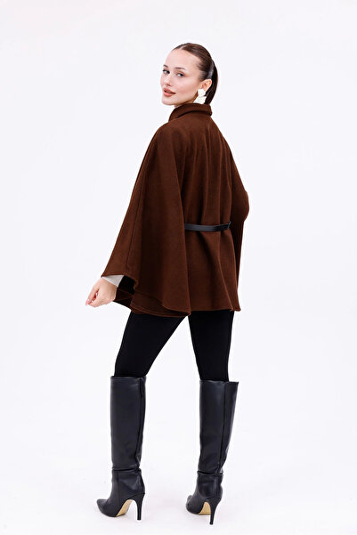 beeke Kless Women's Standard Size Medium Length Belted Cashmere Poncho 2025 New Season