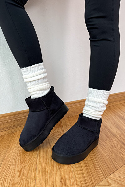 Cappmoda Ayk-1022 Black Medium Size Winter Boots with Fur Inside