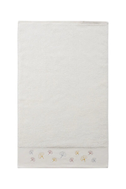 LC Waikiki Lcw Home Ecru Floral Embroidered Face Towel 50X80 cm