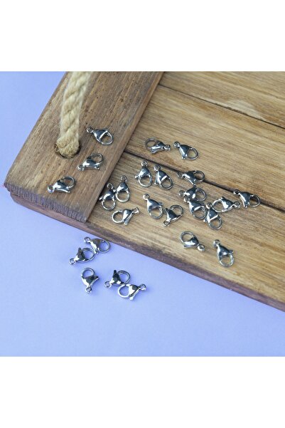 Prestij Boncuk 12 mm Çelik Papağan Klips Gümüş Renk Çelik Takı ve Aksesuar Kl...