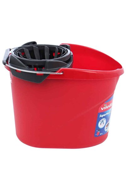 Vileda Plastic bucket with squeezer, red color, capacity 10L
