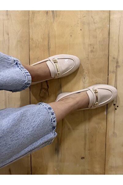 ZEZY Kadın Loafer Makosen Tokalı Rugan Parlak Günlük Ayakkabı