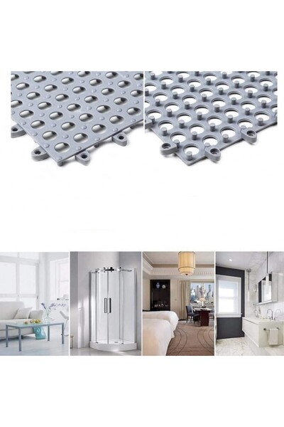 PROCART Anti-slip bathroom rug, puzzle type, 30x30 cm, 2 mm thick, set of 10 pieces