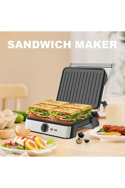 WINNINGSTAR 4-Slice Panini Sandwich Maker & Electric Grill 2200W (ST-9399) with Adjustable Temperature