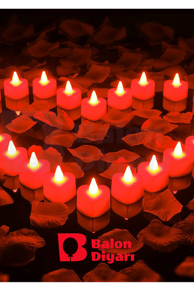 BALON DİYARI 5 Adet kalp mum şık dekorasyon