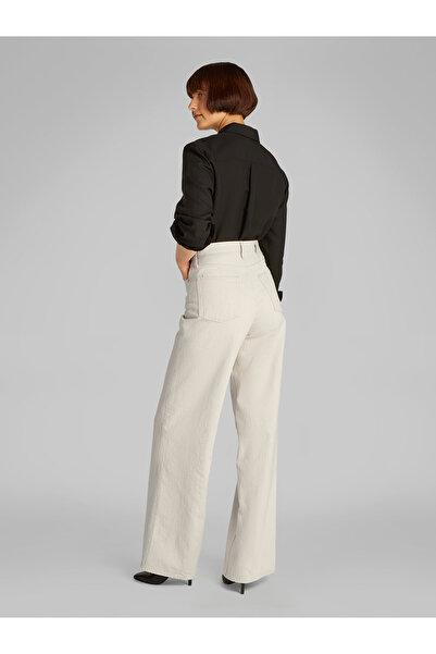 Calvin Klein Women Denim Light Ecru High Rise Wide Jeans