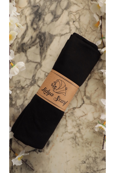 Lidya Şal Yumuşak Dokulu Penye Şal Başörtü Başörtüsü - Siyah