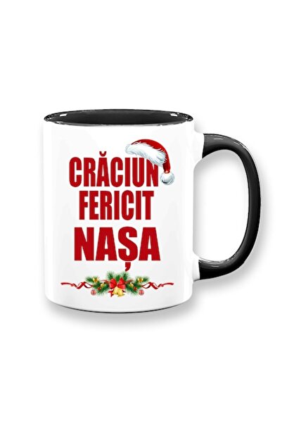 OEM Cană personalizată pentru Nașă cu mesajul „Crăciun fericit, Nașă”, Betapr...