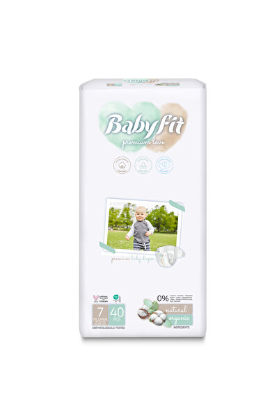babyfit Baby Fit Natural Alcohol Free Diaper Jumbo Pack Size 7 (40) PC