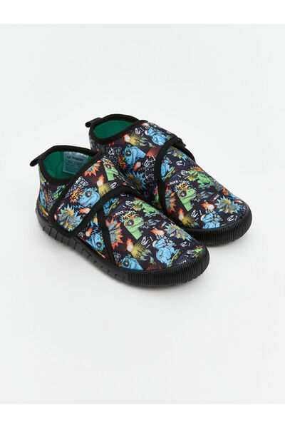 LC Waikiki Black Printed Boys' Slippers