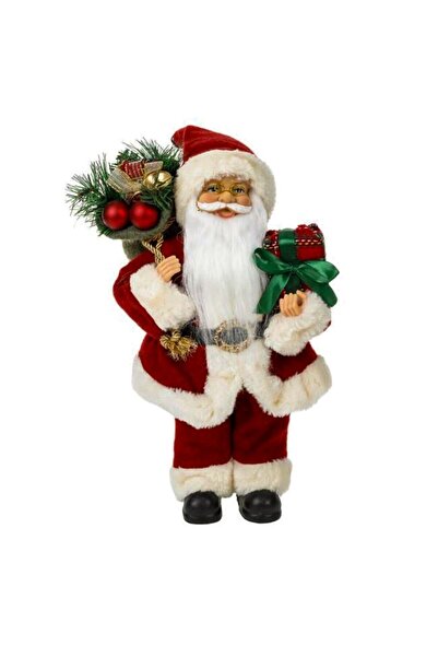 OEM Figurina Decorativa Mos Craciun cu Sac Cadou Rosu Caro 30cm Ideal De Craciun La Casa Ta