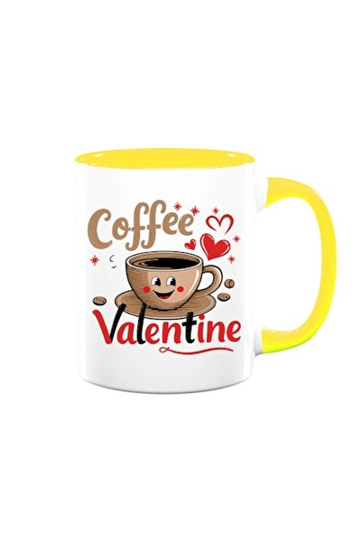 OEM Cană personalizată cu mesajul „Coffee Valentine”, Betaprint, interior gal...