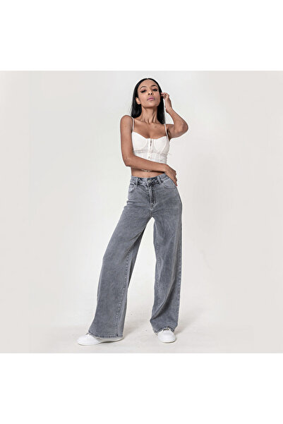 Nina Carter B-YY300-7 M10 wide leg jeans, Grey