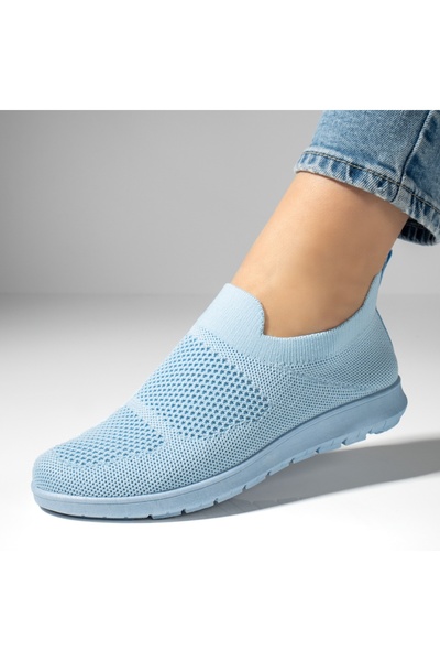 BMoD Espadrile cu talpă plată din material textil albastru pentru femei MOD13066