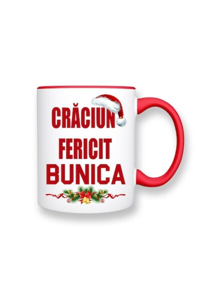 OEM Cană personalizată pentru bunică cu mesajul: „Crăciun fericit, bunică”, B...