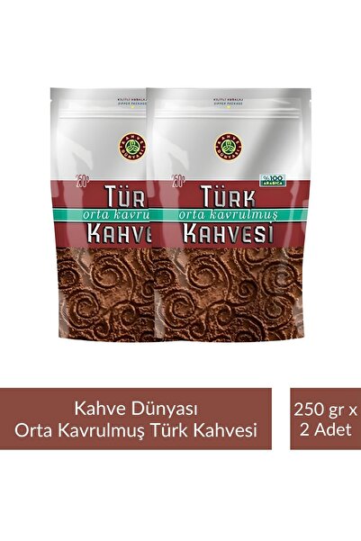 Kahve Dünyası Zıpper Turkish Coffee Medium Roast 250 Gr X 2 Pieces