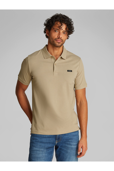 Calvin Klein Men Tree House Short Sleeve Stretch Pique Slim Polo T-Shirt