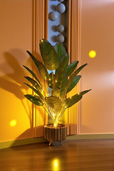 SY Vista Starliçe - Yapay Starliçe - LEDLİ - 18 Yaprak Ahsap Saksılı 90 cm