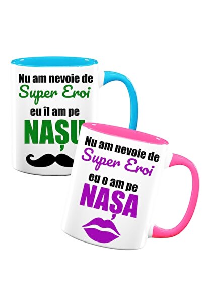 OEM Set 2 căni personalizate pentru nași cu mesajul: „Nu am nevoie de superer...