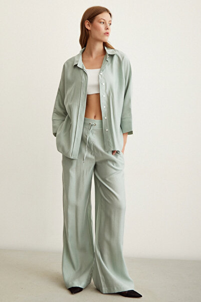 TRENDQUEL Pantaloni cu talie elastică Mint