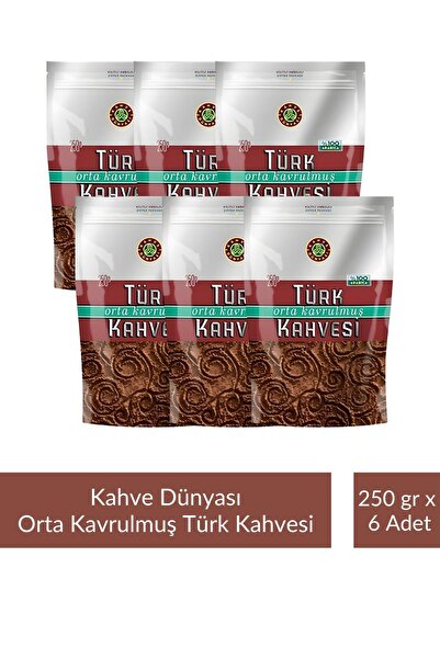 Kahve Dünyası Zıpper Turkish Coffee Medium Roast 250 Gr X 6 Pieces