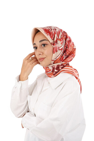 Bursa İpek Шовковий шарф Mercan Derya Desen Twill