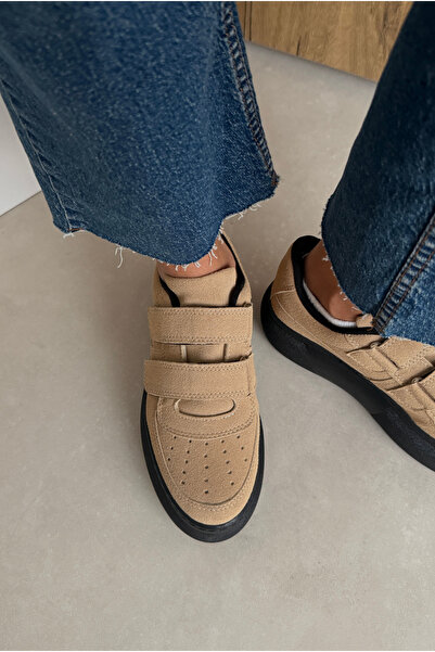 Mupa Shoes Women's Sneakers Beige Suede