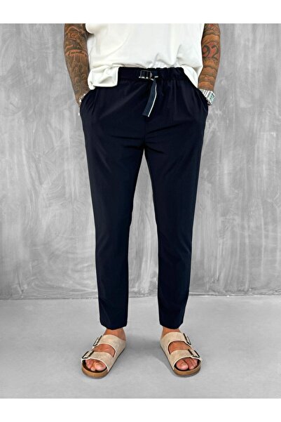 ablukaonline Erkek Beli Lastikli Tecno Kumaş Slim Fit Pantolon Lacivert