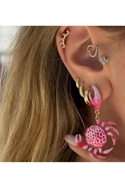 ismim bijuteri أقراط السلطعون الفيروسية بتصميم مجموعة Zra