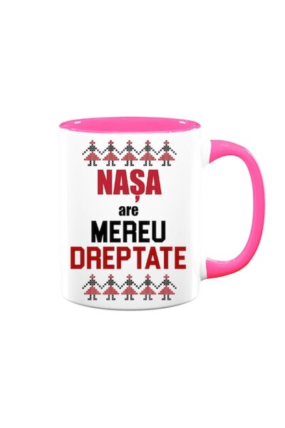 OEM Cană personalizată pentru nașă cu mesajul „Nașa are întotdeauna dreptate”...