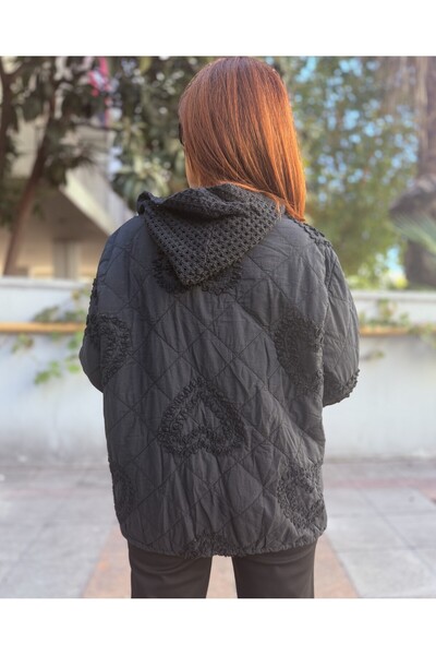 DenizEge Яке с детайл от марля в цвят тъмно син