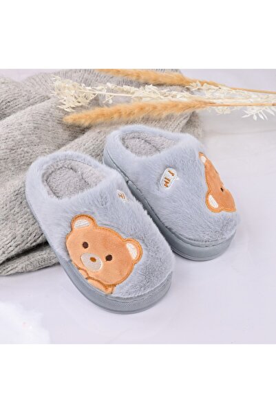 Tmall Papuci pufoși pentru copii, cu unicorn/ursuleț de pluș, cu blană, PC06,...