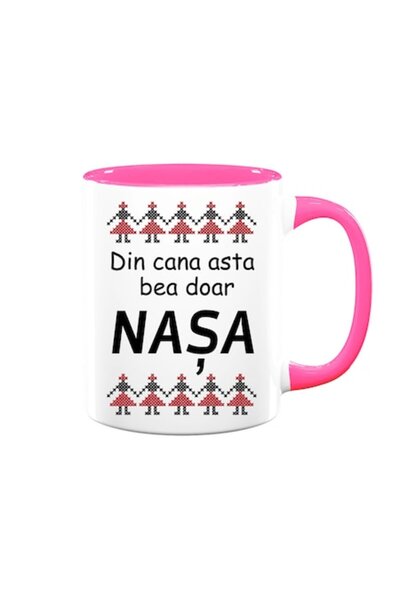 OEM Cană personalizată cu mesajul: „Din această cană bea doar nașa”, Betaprin...