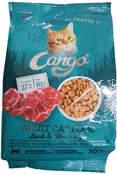 Cango طعام كانجو الجاف للقطط البالغة - لحم الضأن والأرز - 300 جرام - 16 قطعة