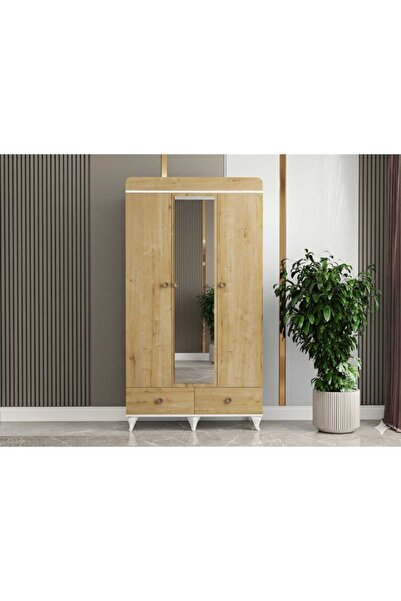PATİKO PERA AYNALI 3 KAPAKLI İKİ ÇEKMECELİ DOLAP/GARDIROP