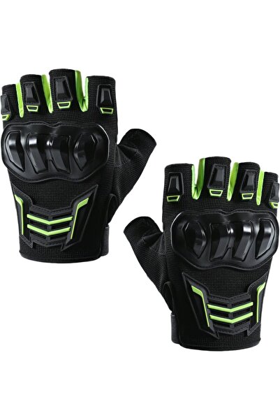 Generic قفازات نصف أصابع للدراجات النارية، قفازات واقية لركوب الدراجات مع أحزمة فيلكرو قابلة للتعديل