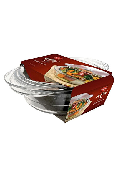 Marinex Small Glass Casserole with Lid 1.0L – Durable Heat-Resistant Cookware, Transparent