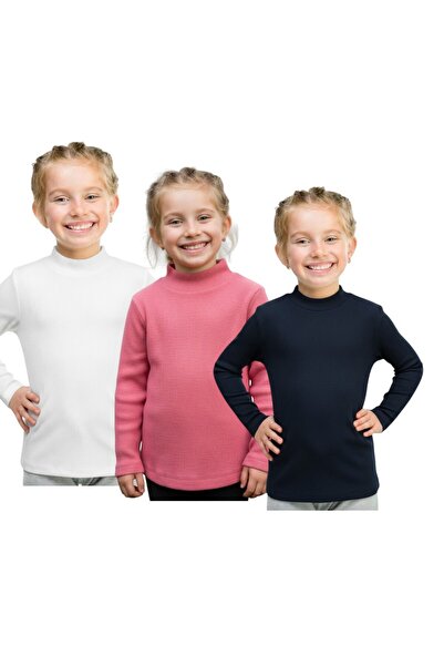 Patriko ДІВЧАТКА І ХЛОПЧИКИ 3-Х ПАРНИЙ ЧОРНО-РОЖЕВИЙ-БІЛИЙ СЕТ ТОНКИЙ КАШКОРСЕ З РИБАЛЬСЬКИМ КОМИРОМ -1 РОЗМІР БІЛЬШИЙ