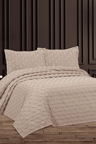 My Bed Home Collection PONPON SERİES YAĞMUR MODEL YASTIKLI 3 PARÇA PİKE TAKIMI