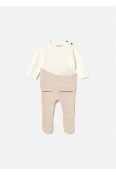 MAYORAL Baby Boy Knitwear Leggings Sweater Set Beige 2563