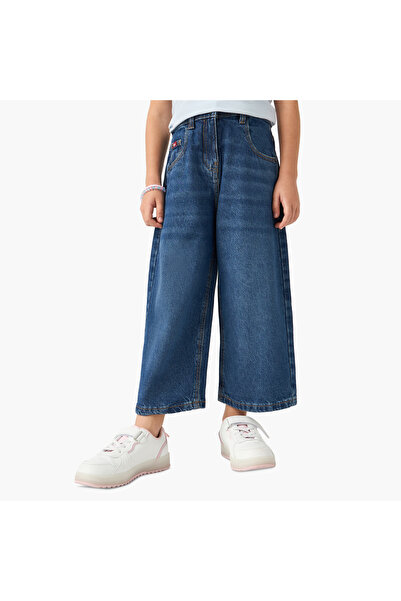 Lee Cooper Girls Solid Wide Leg Jeans with Pockets