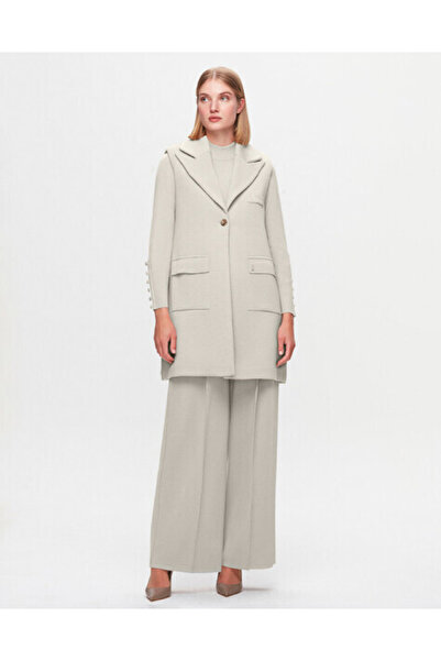 MISS DALIDA T25K-1008 Vatkalı Triko Yelek 8YR71-STONE