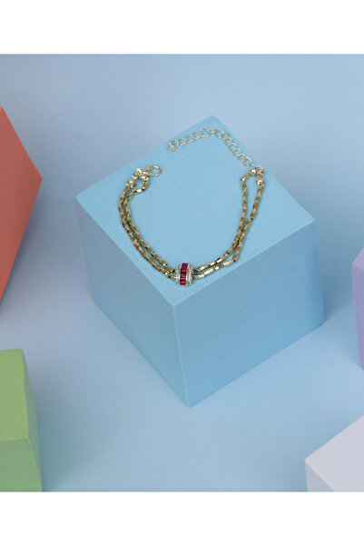 JEBS AKSESUAR BUNGUDYLOOP PEMBE TAŞLI GOLD BİLEKLİK