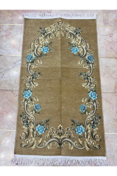 GÜRLEK TEKSTİL Elegant Floral Luxury Chenille Prayer Rug Gürlek