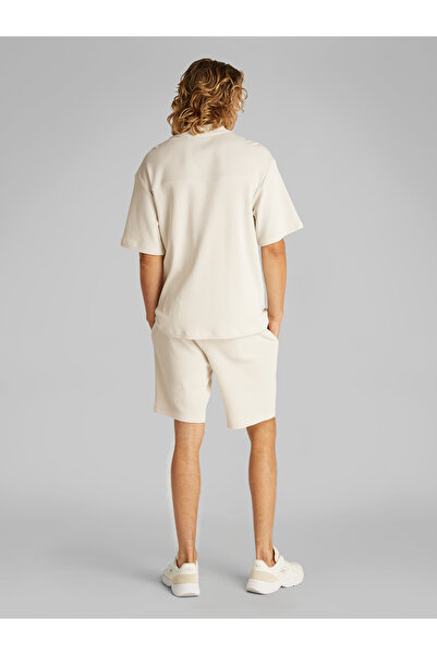 Calvin Klein Men Silver Birch Short Sleeve Chunky Waffle Shirt