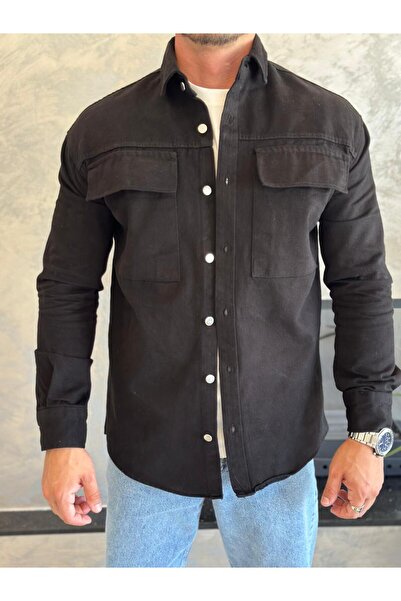 ECARTS Men's Regular Fit Long Jacket Black Eca030