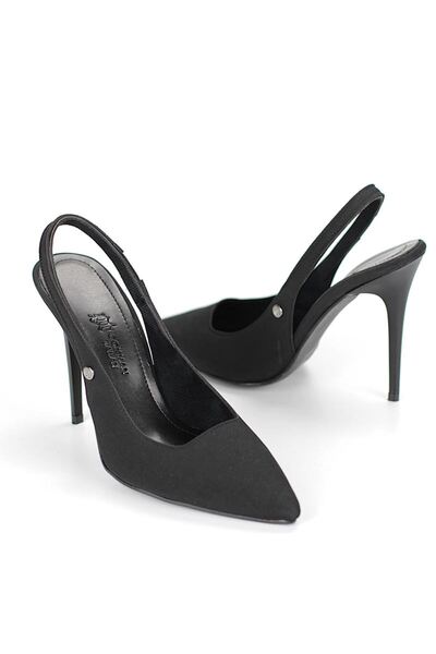 Gökhan Talay حذاء نسائي من زيرينا بكعب رفيع (11 سم) من الجلد الأسود المرن وال...